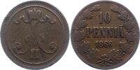 Finnland 10 Penniä 1 Alexander II. von Rußland 1855-1881. -