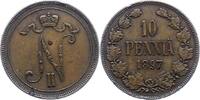 Finnland 10 Penniä 1 Nikolaus II. von Russland 1894-1917. -