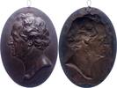 Personenmedaillen Ovale Bronzegussmedaille Goethe, Johann Wolfgang von *1749 Frankfurt, +1832. -