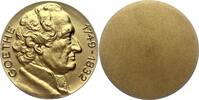Personenmedaillen Vergoldete Bronzemedaille Goethe, Johann Wolfgang von *1749 Frankfurt, +1832. -