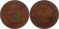 Sachsen-Meiningen 2 Pfennig Georg II. 1866-1914. -