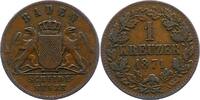 Baden-Durlach Kreuzer Friedrich I. 1852-1907. -