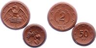 Freistaat Sachsen Porzellan 50 Pfennig und 2 Mark -