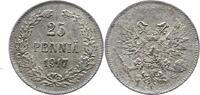 Finnland 25 Penniä 1 Republik 1917-2025. -