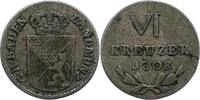 Baden-Durlach 6 Kreuzer Karl Friedrich 1806-1811. -