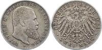 Württemberg 2 Mark Wilhelm II. 1891-1918. -