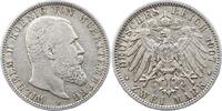 Württemberg 2 Mark Wilhelm II. 1891-1918. -