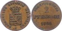 Sachsen-Meiningen 2 Pfennig Bernhard Erich Freund 1803-1866. -