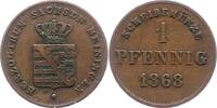 Sachsen-Meiningen Pfennig 1868 Georg II. 1866-1914. Sehr schön 5,00 EUR Differenzbesteuert nach §25a UStG zzgl. 5,00 EUR Versand