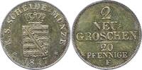 Sachsen-Albertinische Linie 2 Neugroschen Friedrich August II. 1836-1854. -