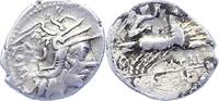 Republik Denar M. Calidius, Q. Metellus und Cn. Fulvius 116-117 v. Chr.. -