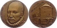 Personenmedaillen Bronzemedaille Montaigne, Michel de 28. Februar 1533, Schloss Montaigne, +13.9.1592 ebenda, Jurist, Skeptiker und Philosoph, Humanist und Begrü -