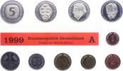 Kursmünzensatz Mark 1945-2001. -