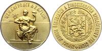 Tschechoslowakei Vergoldete Bronzemedaille -