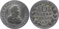 Hessen-Kassel 1/6 Taler Wilhelm II. 1821-1847. -