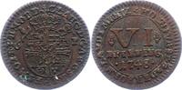 Paderborn, Bistum 6 Pfennig Clemens August von Bayern 1719-1761. -