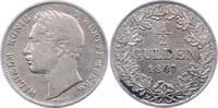 Württemberg 1/2 Gulden Wilhelm I. 1816-1864. -
