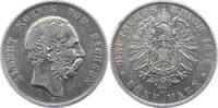 Sachsen 5 Mark Albert 1873-1902. -