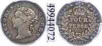 Britisch West Indien 4 Pence Victoria 1837-1901.. -