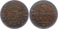 Brandenburg-Preußen 3 Pfennig Wilhelm I. 1861-1888. -