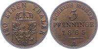 Brandenburg-Preußen 3 Pfennig Wilhelm I. 1861-1888. -