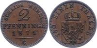Brandenburg-Preußen 2 Pfennig Wilhelm I. 1861-1888. -