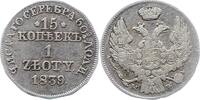 Polen 15 Kopeken zu 1 Zloty Nikolaus I. von Russland 1825-1855. -
