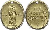Braune Meißner Porzellanmedaille 1 1955 Porzellanmedaillen DDR Vergoldet, vorzüglich