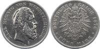 Württemberg 5 Mark Karl 1864-1891. -