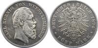 Württemberg 5 Mark Karl 1864-1891. -