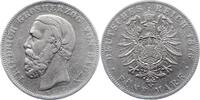 Baden 5 Mark Friedrich I. 1856-1907. -