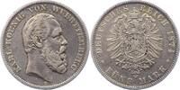 Württemberg 5 Mark Karl 1864-1891. -
