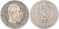 Württemberg 2 Mark Karl 1864-1891. -
