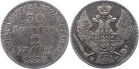 Polen 30 Kopeken zu 2 Zloty Nikolaus I. von Russland 1825-1855. -