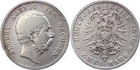 Sachsen 2 Mark Albert 1873-1902. -