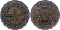 Baden-Durlach Kreuzer Friedrich I. 1852-1907. -