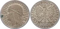 10 Zlote 1932 Polen Republik. Fleck, sehr schön