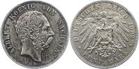 Sachsen 5 Mark Albert 1873-1902. -