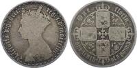 Großbritannien Florin. Gothic type. Victoria 1837-1901. -