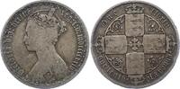 Großbritannien Florin. Gothic type. Victoria 1837-1901. -