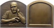 Medicina in nummis Einseitige Bronzeplakette Kufferath, Edouard *1853, +1909, , Mediziner in Brüssel. -