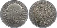 10 Zlote 1933 Polen Republik. Sehr schön +