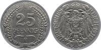 Kleinmünzen 25 Pfennig 1910 F Fast vorzüglich