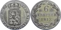 6 Kreuzer 1817 Nassau Wilhelm 1816-1839. Fast sehr schön