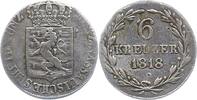 6 Kreuzer 1818 Nassau Wilhelm 1816-1839. Schön - sehr schön