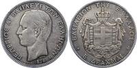 5 Drachmen 1876  A Griechenland Georg I. 1863-1913. Fast sehr schön