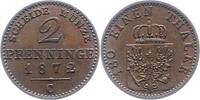 Brandenburg-Preußen 2 Pfennig Wilhelm I. 1861-1888. -