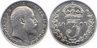 Großbritannien Threepence Edward VII. 1901-1910. -