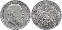 Baden 2 Mark Friedrich I. 1856-1907. -