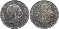 Sachsen 5 Mark Albert 1873-1902. -